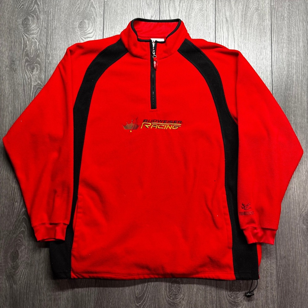 Vintage Budweiser Racing Fleece Quarter Zip XL Dale Earnhardt Jr #8 Chase